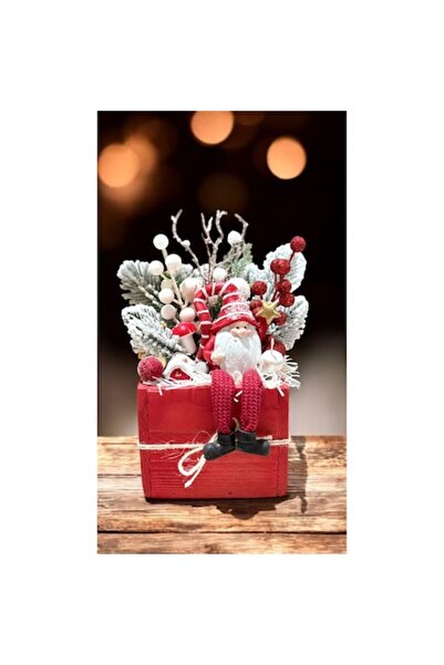 OEM Aranjament de Crăciun în cutie vintage din lemn 25x12x12cm