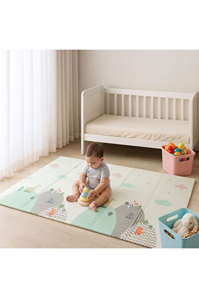babytex Katlanır Oyun Matı 200x130x1 cm Katlanır Oyun Halısı