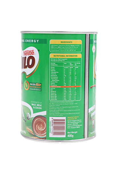 Nestle Milo Activ Go Cocoa Malt Beverage 400gms Tin Pack