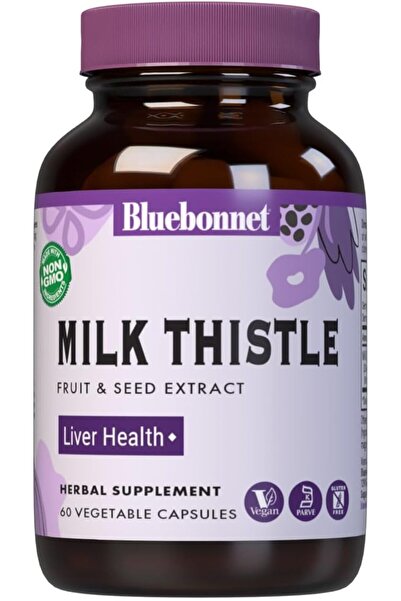 Bluebonnet Blue Bonnet Standardized Milk Thistle Fruit and Seed Extract Vegetable Capsules, 60 count