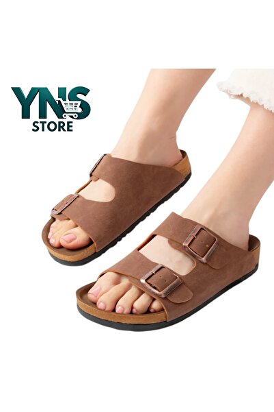 Ynsstore Yns Buckle Unisex Slippers Tan