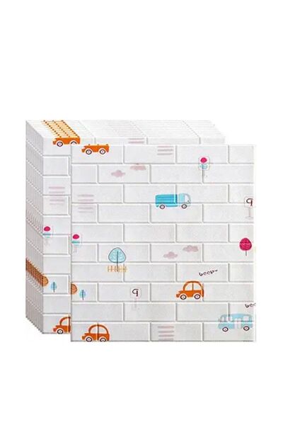 Hoffmanns Set of 50 x 3D Self-Adhesive Wallpaper with Cars - Brick Imitation, Wall / Ceiling, Adjustable, 70x77cm