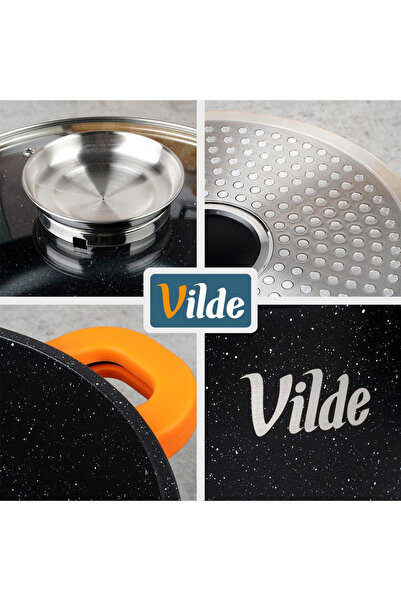 Vilde Granite Non-Stick Pot with Glass Lid 28 cm, 5.8 L