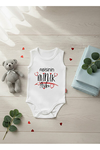 Babix Unisex Bebek Krem Abisinin Minik Aşkı Yazılı Zıbın