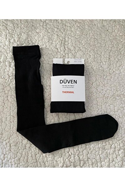DÜVEN Black Color Girls' Warm Thermal Pantyhose - Thermal Pantyhose