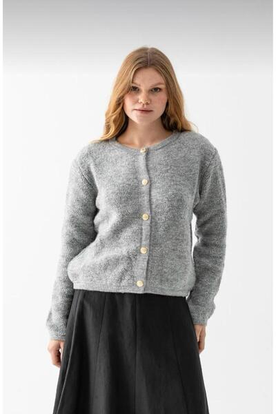 hedef giyim Yumoş Crew Neck Buttoned Cardigan