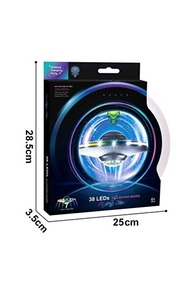 UZUNKAYA HOME Learning Fun Rgb LED Işıklı Şarjlı Karanlıkta Parlayan Uçan Disk Frizbi