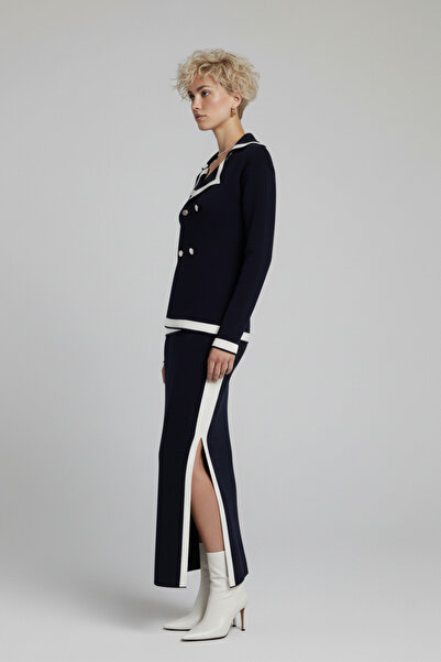 buğrahayalin Women's Knitwear Jacket Skirt Two-Piece Set