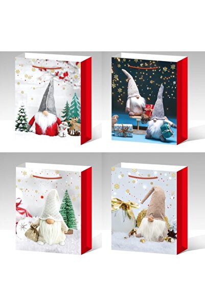 SONORH Σετ 4 Χριστουγεννιάτικων Τσαντών Δώρου, 2418x9 εκ., με Χριστουγεννιάτι...