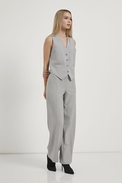 Lesy بنطلون نسائي عالي الخصر من نوع بالازو