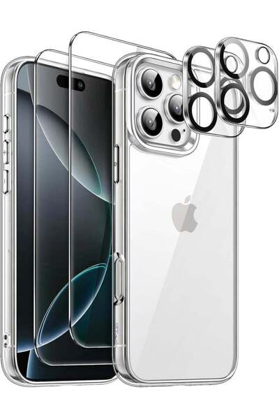 Generic 5-in-1 Set: Transparent Back Cover, 2x 5D Screen Protectors & 2x Camera Protectors - Compatible with