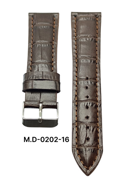 Mrv 22 MM-M.D BOMBELİ KAHVERENGİ KROKO DOĞAL DİKİŞ DERİ KORDON