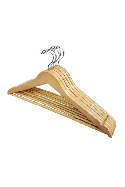 NKX مجموعة من 5 شماعات خشبية دوارة غير قابلة للانزلاق مع قبضة مطاطية