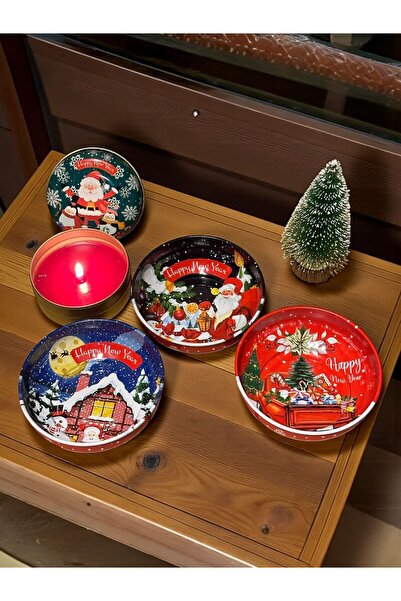 Lapidaria Yılbaşı Temalı 3’lü Metal Çerezlik Seti + Yılbaşı Kokulu Metal Kutu...