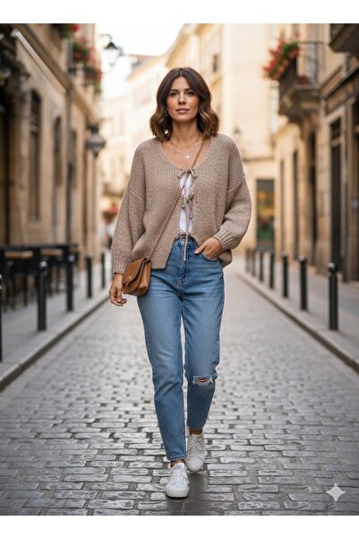 Miss BuBu Collection Kadın İtalyan Bağcıklı Kısa Hırka