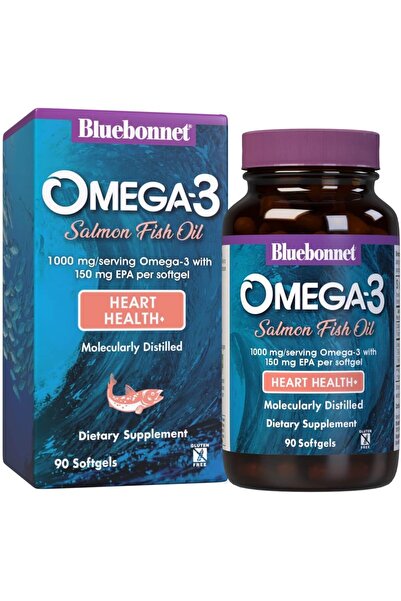 Bluebonnet Nutrition Omega-3 Salmon Oil Softgels, 90 Count