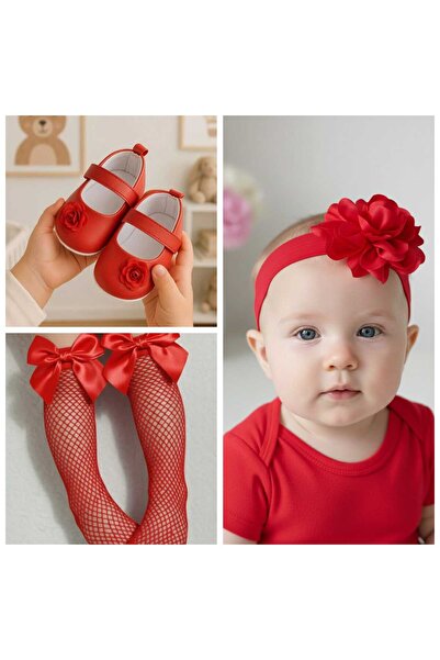 hira kids collection BABY BOOTIES SHOES-BANDANA-FILE SOCKS TRIPLE SET