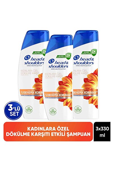 Head & Shoulders Kadınlara Özel Dökülme ve Kepek Karşıtı Kafein Etkili 330ML Şampuan x 3 Adet