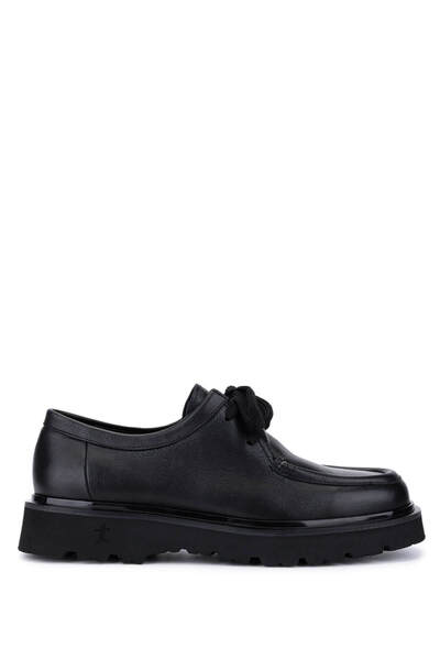 Tamer Tanca Men's Genuine Leather Black Leather Loafer Shoes