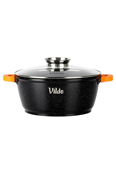 Vilde Granite Non-Stick Pot with Glass Lid 28 cm, 5.8 L