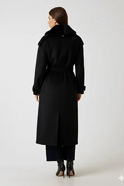 Guess Ella Women's Black Wool Blend Coat 5Bgl027125A-Jblk