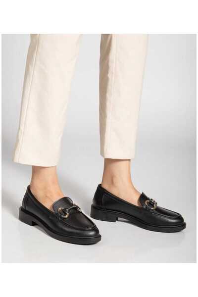 Loafer Kadin Ayakkabı \ Si̇yah (mat Ci̇lt) \ Aci Kahve (rugan)