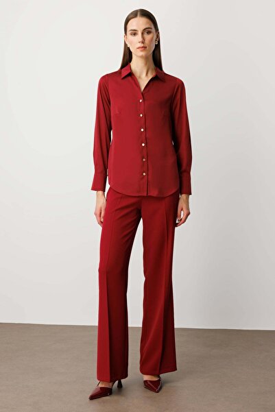 Ekol Σατέν μπλούζα με κουμπιά