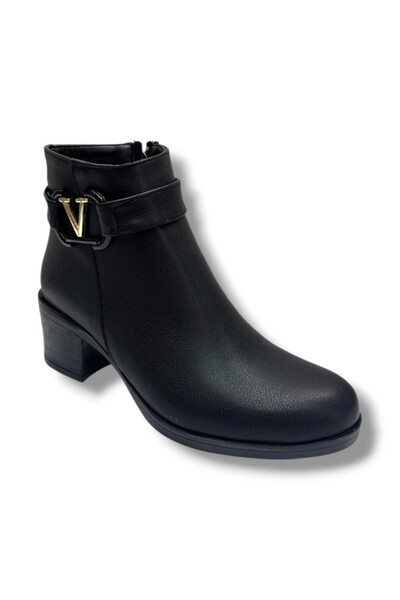 Sedef Sdf 302-26 Skin Leather Trend Fashion Buckle Zippered Women's Boots