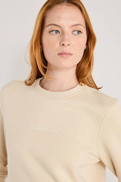 Guess Guesss Γυναικείο Φούτερ Μπεζ W4YQ10KC811-G1W7