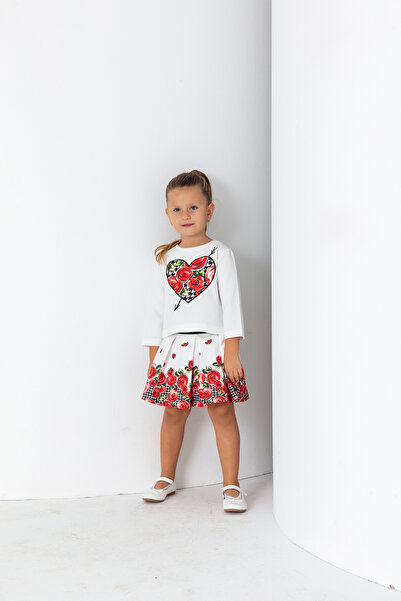 incity Girl's Ecru Rose Printed Stylish Skirt – New Product