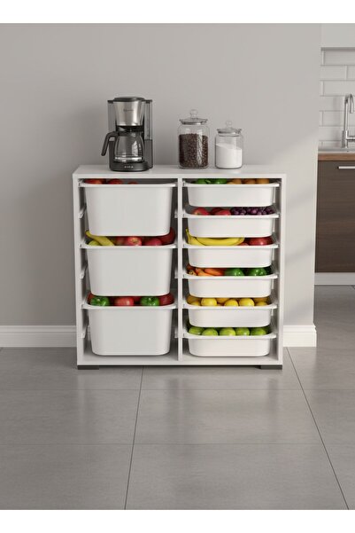 Pratico Carla 9 Sepetli Çok Amaçlı Mutfak Dolabı Beyaz