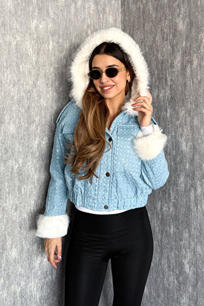 ModaPlaza Women's Fur Hooded Coat 99533