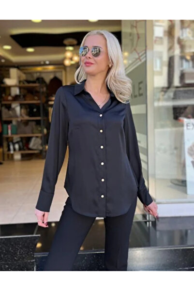 Ekol Shirt Collar Plus Size Blouse