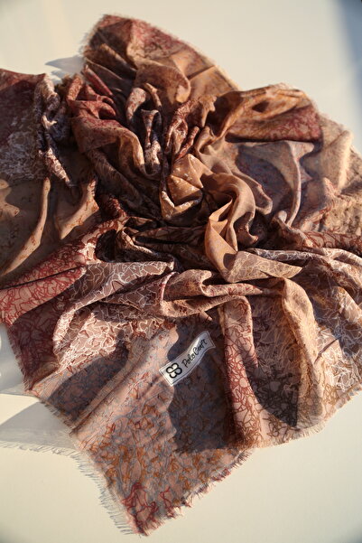 Vorvella Keten Yazma Çizgili Desen Flamlı Tülbent