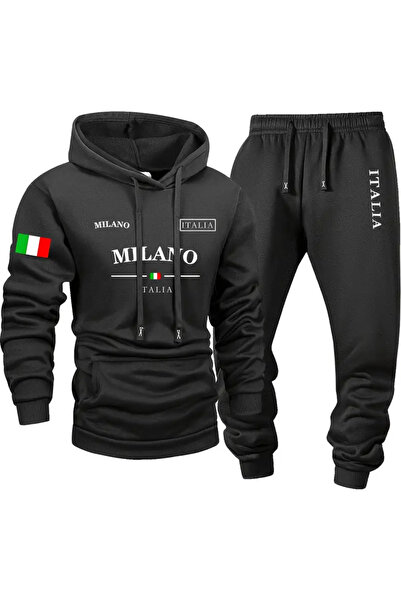 PENTLITH Set de hanorace sportive la modă pentru bărbați, hanorac cu imprimeu...