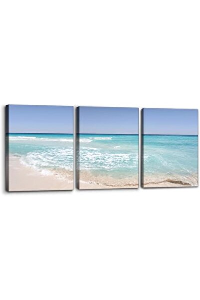 ALAYRA International لوحة فنية جدارية من القماش لمناظر بحرية استوائية وأمواج ...