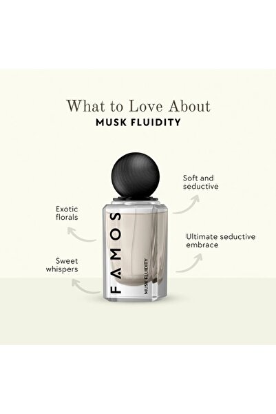 Famos Musk Fluidity Extrait de Parfum Paraben Free – Unisex Fragrance with Vanilla & Musk – 100m