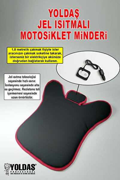 YOLDAŞ Jel Isıtmalı Motosiklet Minderi 15 Saniyede Hızlı Isınma 1 Yıl Garanti