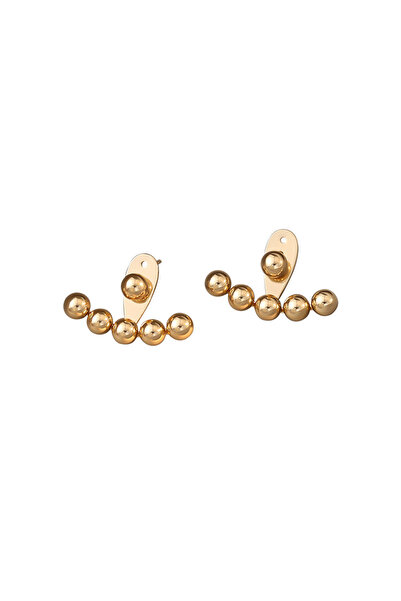 Choice Gold color Stainless Steel Beaded Stud Earrings Waterproof Jewelry Hig...