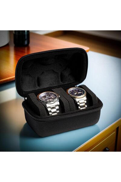 LIMOS حقيبة سفر صلبة ذات فتحتين للساعات - منظم محمول بسحاب