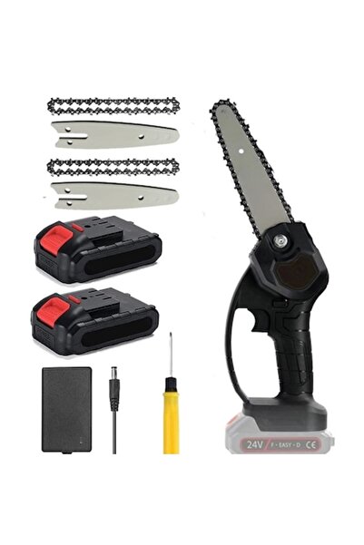 Eliandeco Mini drujbă electrică Eliandeco® - 2 lame de 4", 2 lanțuri, 2 bater...