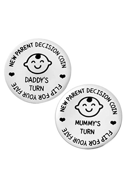 JZS Decision Coin Double Sided Gift for New Dad Mom Pregnancy