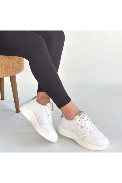 Alfanora Yejja White Leather Lace-Up Sneakers