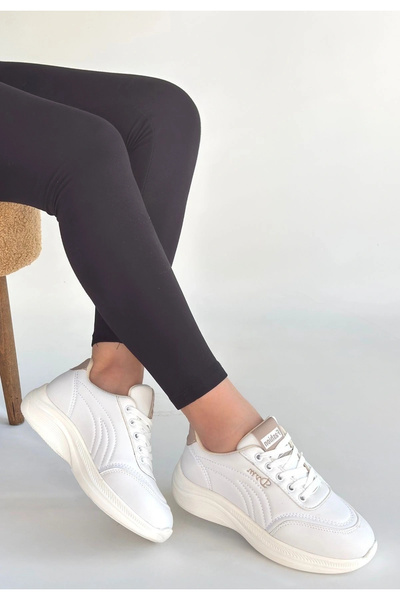 Alfanora Yejja White Leather Lace-Up Sneakers