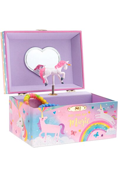 Jewelkeeper Girl's Musical Jewelry Storage Box - Cotton Candy Unicorn