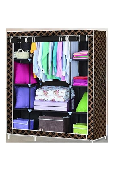 OEM Dulap textil cu 3 compartimente 130 x 45 x 170 cm, albastru