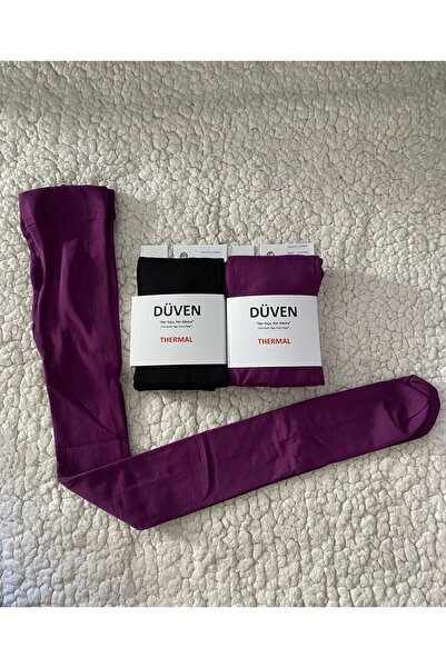 DÜVEN Pachet de 2 chiloți termici pentru fete, culoare negru și violet - Chil...