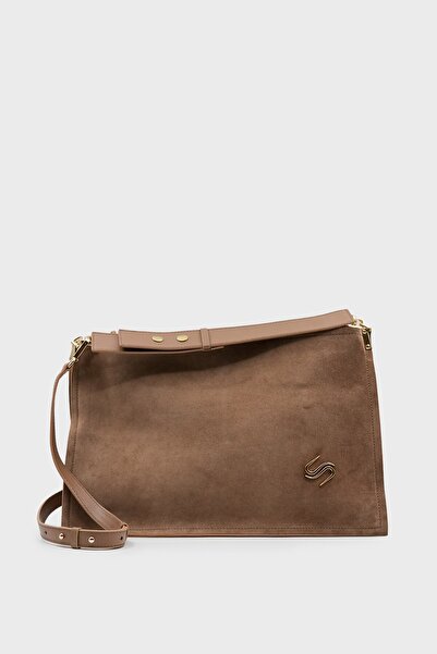 SHOEMOL SCO-045 Taba Süet Kadın Omuz Çantası
