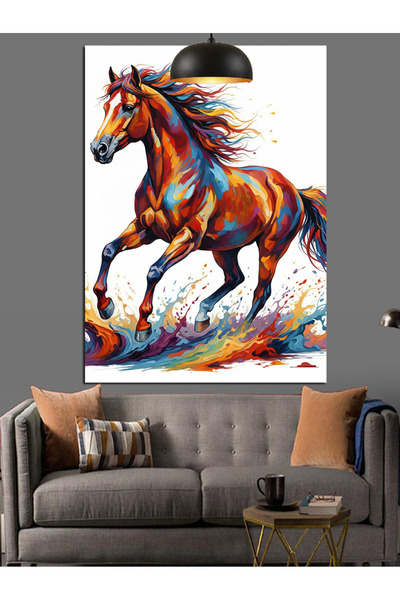 KanvasSepeti Cal în galop în viteză Vopsea în ulei de înaltă calitate textura...