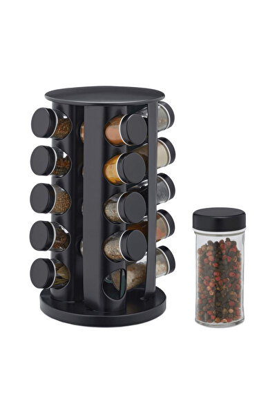 OferteTop 360° Rotating Spice Organizer with 20 Jars Included